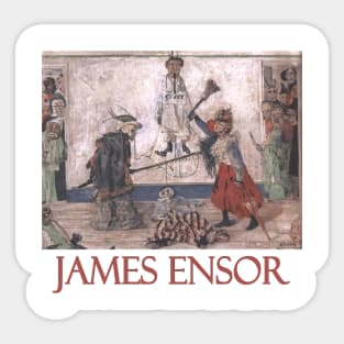 Skeletons Fighting Over a Hanged Man by James Ensor Sticker